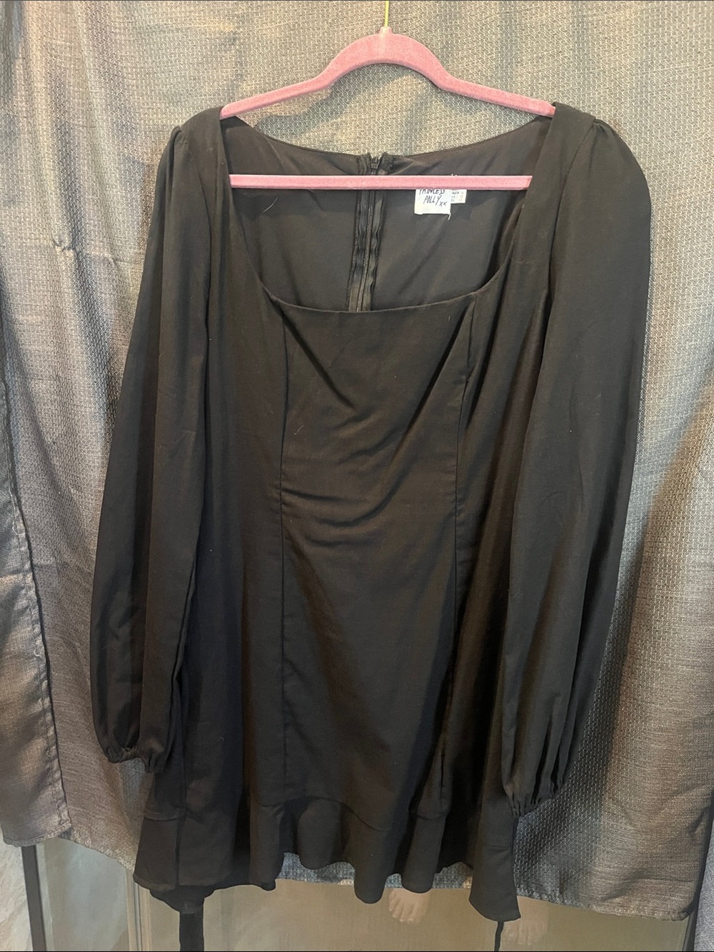 Princess Polly Black Long-Sleeve Square Neck Tunic